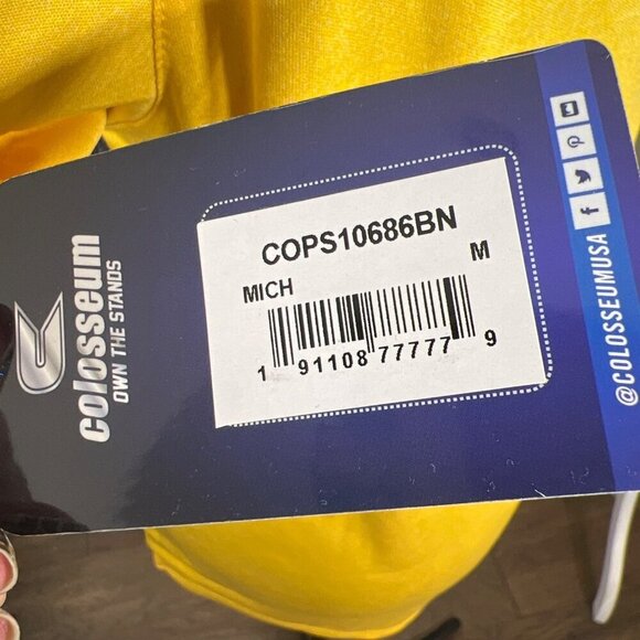 COLOSSEUM UNIVERSITY OF MICHIGAN Men's Polo Shirt Blue Maize Sz M NWT - Picture 4 of 5